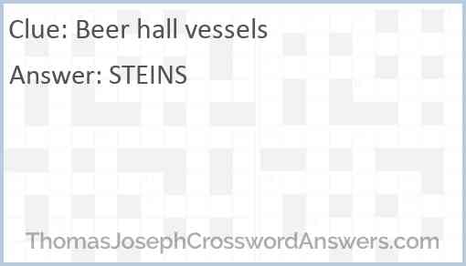 Beer hall vessels Answer