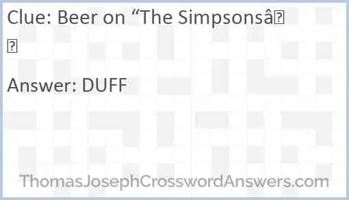 Beer on “The Simpsons” Answer
