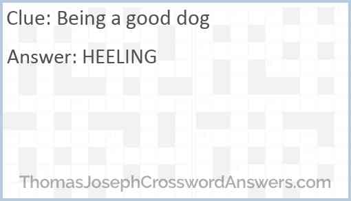Being a good dog Answer