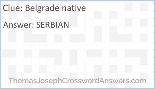 Belgrade native Answer