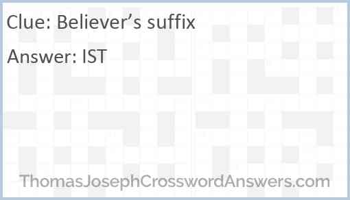 Believer’s suffix Answer