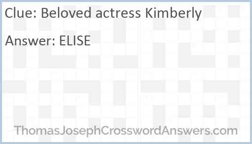 Beloved actress Kimberly Answer