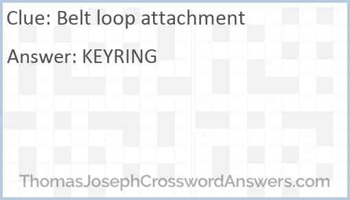 Belt loop attachment Answer