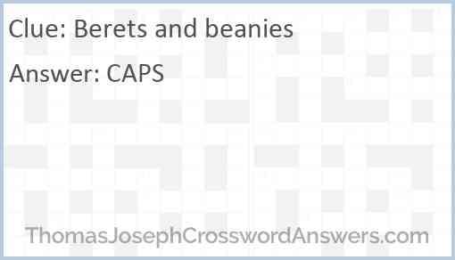 Berets and beanies Answer