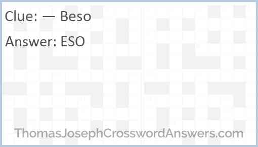 “— Beso” Answer