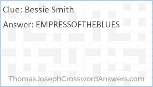 Bessie Smith Answer