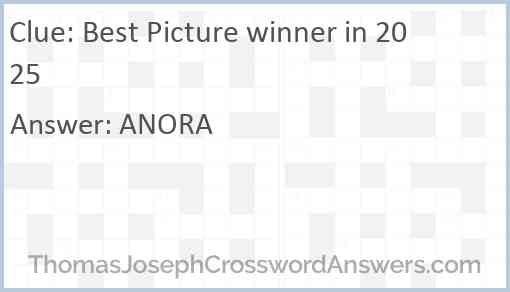 Best Picture winner in 2025 Answer