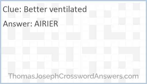 Better ventilated Answer