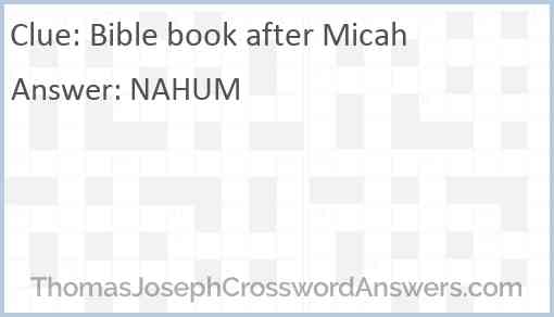 Bible book after Micah Answer