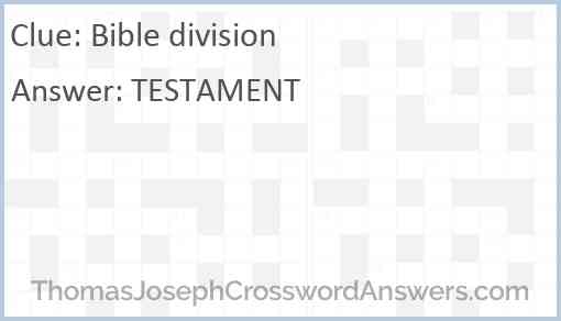 Bible division Answer