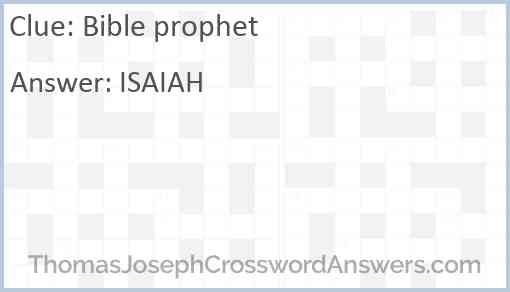 Bible prophet Answer