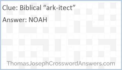 Biblical “ark-itect” Answer