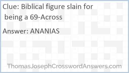 Biblical figure slain for being a 69-Across Answer