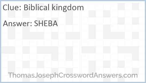 Biblical kingdom Answer