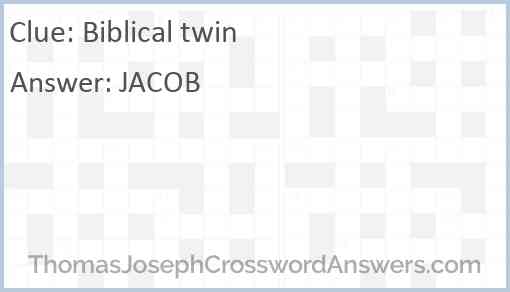Biblical twin Answer