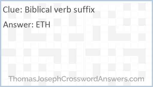 Biblical verb suffix Answer