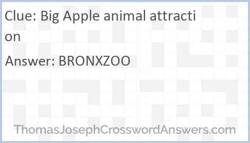 Big Apple animal attraction Answer