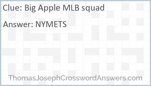 Big Apple MLB squad Answer