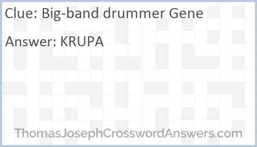 Big-band drummer Gene Answer