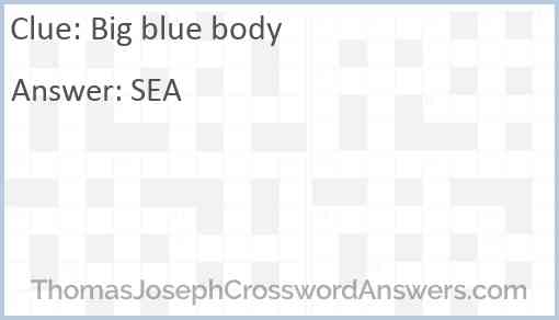 Big blue body Answer