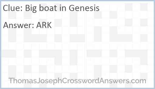Big boat in Genesis Answer