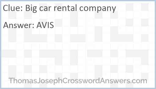 Big car rental company Answer