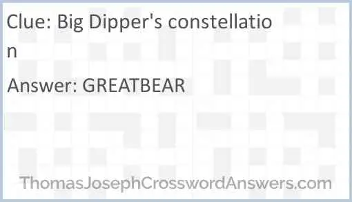 Big Dipper's constellation Answer