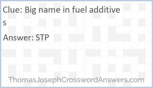 Big name in fuel additives Answer