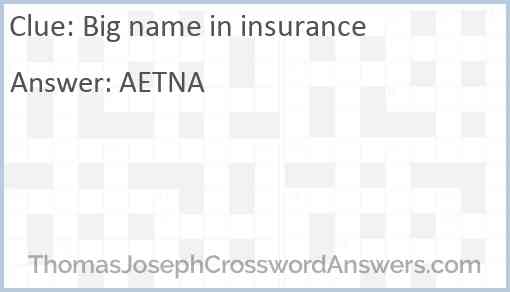 Big name in insurance Answer