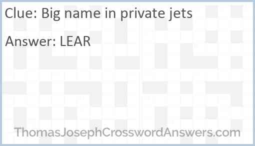 Big name in private jets Answer