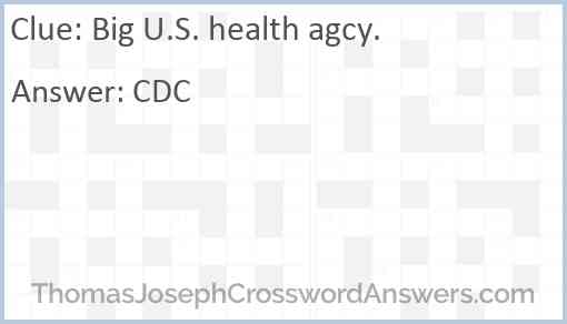 Big U.S. health agcy. Answer