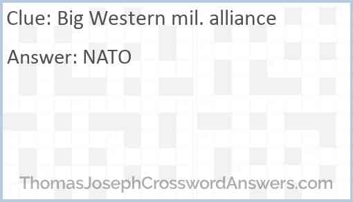 Big Western mil. alliance Answer