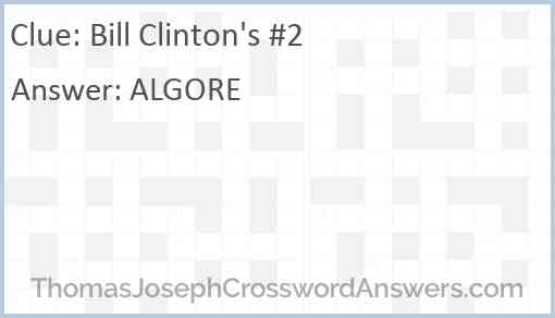 Bill Clinton's #2 Answer