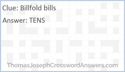 Billfold bills Answer
