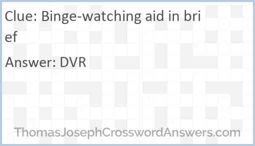 Binge-watching aid in brief Answer