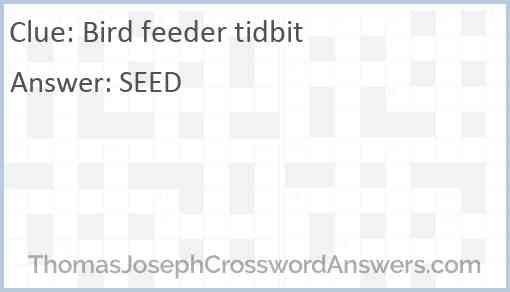 Bird feeder tidbit Answer