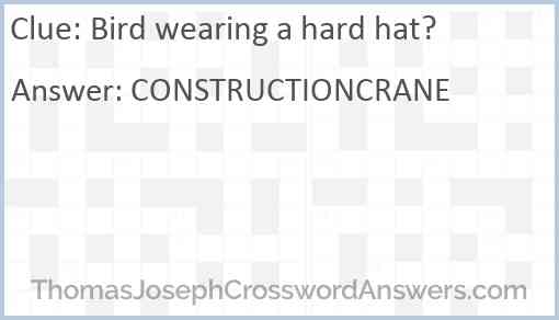 Bird wearing a hard hat? Answer
