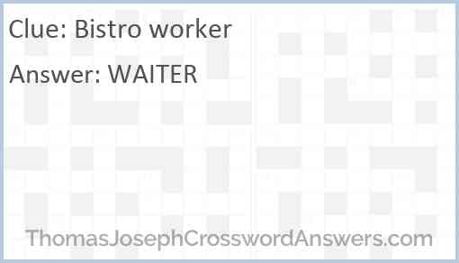 Bistro worker Answer