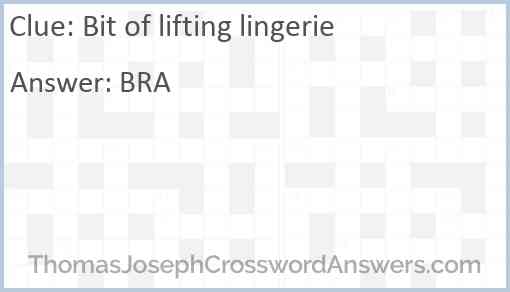 Bit of lifting lingerie Answer