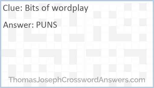 Bits of wordplay Answer