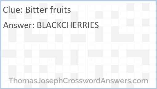 Bitter fruits Answer