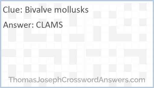 Bivalve mollusks Answer