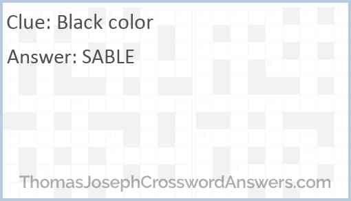 Black color Answer