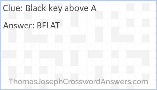 Black key above A Answer