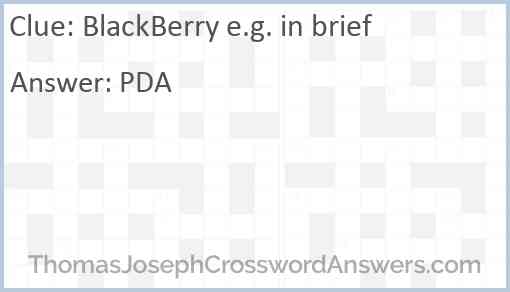 BlackBerry e.g. in brief Answer