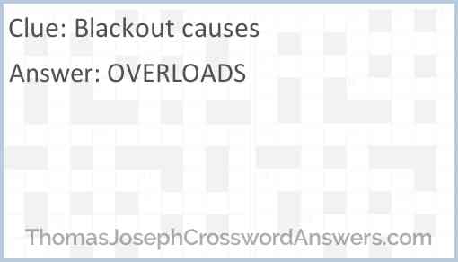 Blackout causes Answer