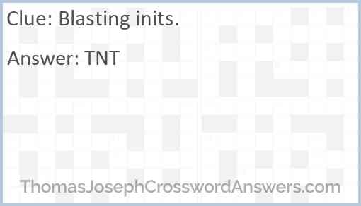 Blasting inits. Answer