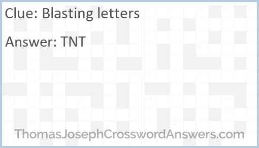 Blasting letters Answer