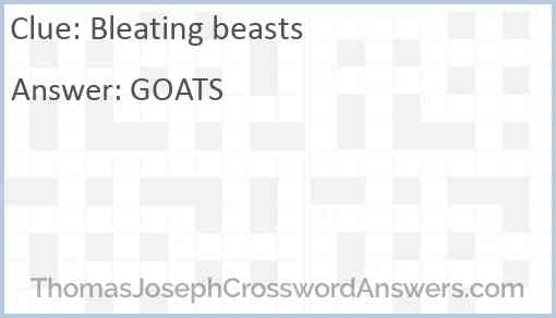 Bleating beasts Answer