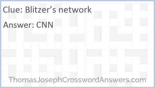 Blitzer’s network Answer